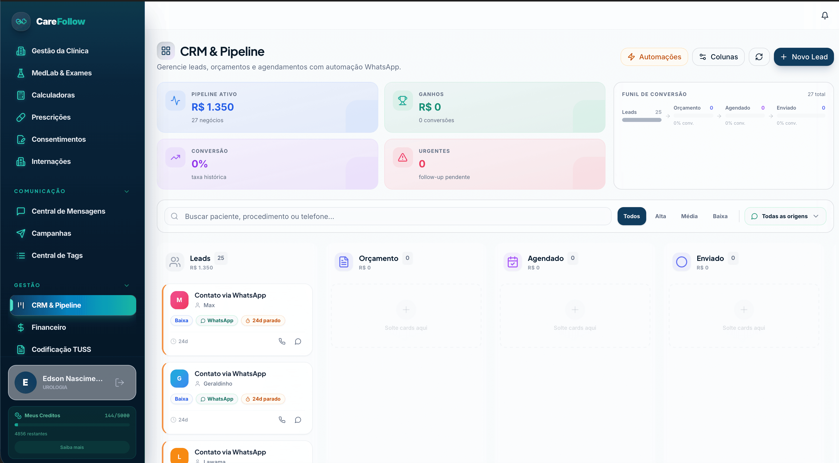 Sistema CareFollow para acompanhamento de pacientes
